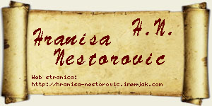 Hraniša Nestorović vizit kartica